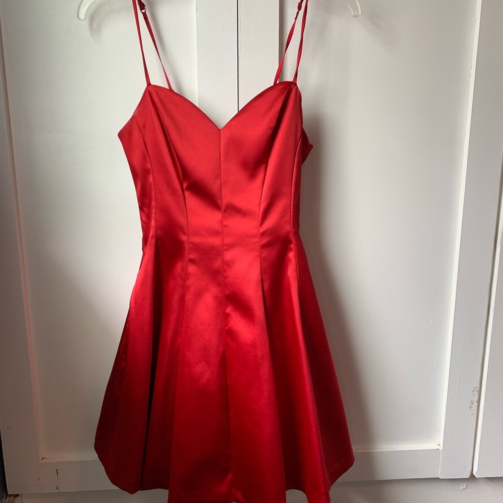 Bebe Size 2 Satin Red Dress